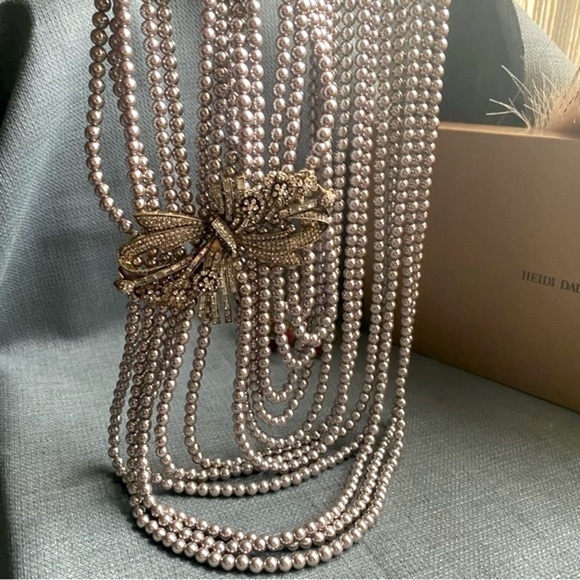 NWT! HEIDI DAUS® “Best in Bows" Beaded Crystal Multi-Strand Bow Necklace - Picture 3 of 17